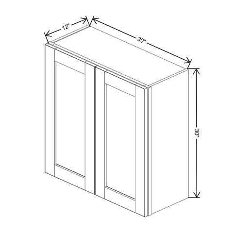 J&K Creme Glazed A7 Double Door Wall Cabinet - 30" W x 30" H