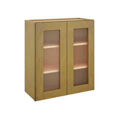 Modernform Cabinet Natural Shaker 30" W X 30" H X 12" D Double Glass Door Wall Cabinet