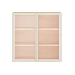 Modernform Cabinet Slim Dove White 30" W X 30" H X 12" D Double Glass Door Wall Cabinet