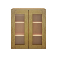 Modernform Cabinet Natural Shaker 30" W X 30" H X 12" D Double Glass Door Wall Cabinet