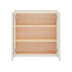 Modernform Cabinet Slim Dove White 30" W X 30" H X 12" D Double Glass Door Wall Cabinet