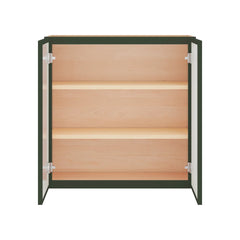 Modernform Cabinet Slim Sage Green 30" W X 30" H X 12" D Double Glass Door Wall Cabinet