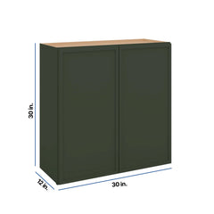 Modernform Cabinet Slim Sage Green 30" W X 30" H X 12" D Double Door Wall Cabinet
