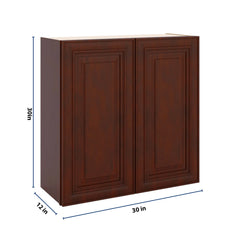 J&K Mahogany J5 Double Door Wall Cabinet - 30" W x 30" H