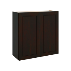 J&K Espresso K8 Double Door Wall Cabinet - 30" W x 30" H