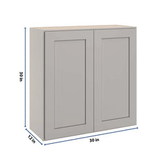 CNC Luxor 5-Piece Misty Grey 30" W X 30" H Double Door Wall Cabinet