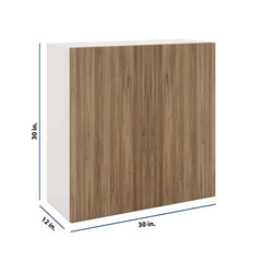 Modernform Cabinet Walnut 30" W X 30" H X 12" D Double Door Wall Cabinet