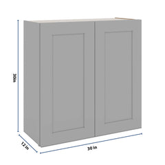 J&K Castle Grey S5 Double Door Wall Cabinet - 30" W x 30" H