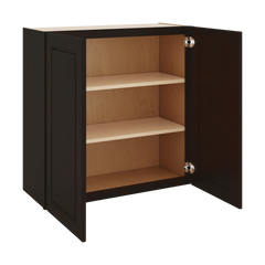 J&K Espresso K8 Double Door Wall Cabinet - 30" W x 30" H
