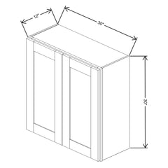 Fabuwood Allure Onyx Forest Green 30" W X 30" H X 12" D Double Door Wall Cabinet