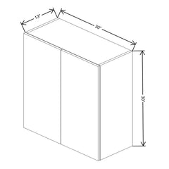 Fabuwood Ovela Catalina Bianco Gloss 30" W X 30" H X 13" D Double Door Wall Cabinet