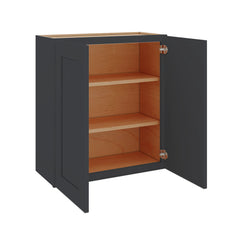 Modernform Cabinet Onyx Black Shaker 30" W X 30" H X 12" D Double Door Wall Cabinet