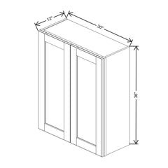 J&K Butterscotch B8 Double Door Wall Cabinet - 30" W x 36" H