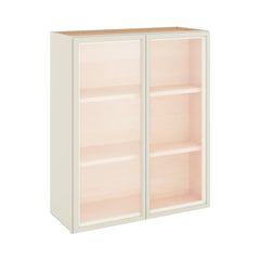 Modernform Cabinet Slim Dove White 30" W X 36" H X 12" D Double Glass Door Wall Cabinet
