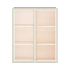 Modernform Cabinet Slim Dove White 30" W X 36" H X 12" D Double Glass Door Wall Cabinet