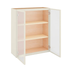 Modernform Cabinet Slim Dove White 30" W X 36" H X 12" D Double Glass Door Wall Cabinet