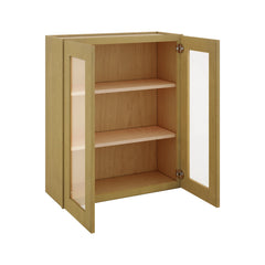 Modernform Cabinet Natural Shaker 30" W X 36" H X 12" D Double Glass Door Wall Cabinet