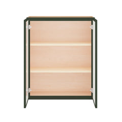 Modernform Cabinet Slim Sage Green 30" W X 36" H X 12" D Double Glass Door Wall Cabinet