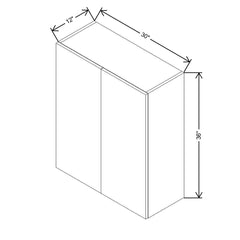 CNC Luxor 5-Piece White 30" W X 36" H Double Door Wall Cabinet