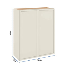 Modernform Cabinet Slim Dove White 30" W X 36" H X 12" D Double Door Wall Cabinet