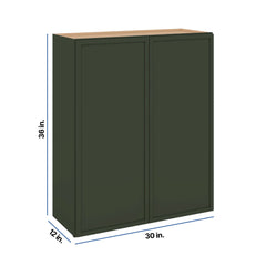 Modernform Cabinet Slim Sage Green 30" W X 36" H X 12" D Double Door Wall Cabinet