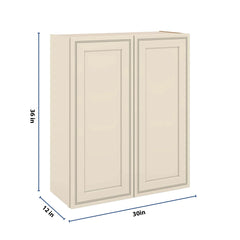 J&K Pearl Glazed H9 Double Door Wall Cabinet - 30" W x 36" H