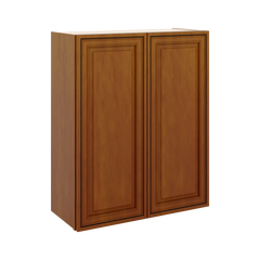J&K Mocha Glazed K10 Double Door Wall Cabinet - 30" W x 36" H