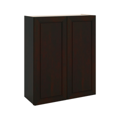 J&K Espresso K8 Double Door Wall Cabinet - 30" W x 36" H