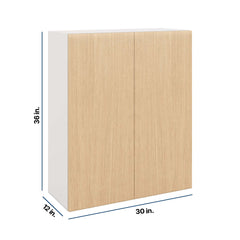 Modernform Cabinet Natural Oak 30" W X 36" H X 12" D Double Door Wall Cabinet