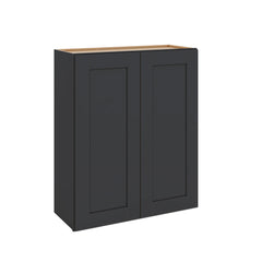 Modernform Cabinet Onyx Black Shaker 30" W X 36" H X 12" D Double Door Wall Cabinet