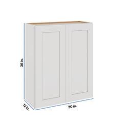 Modernform Cabinet White Shaker 30" W X 36" H X 12" D Double Door Wall Cabinet