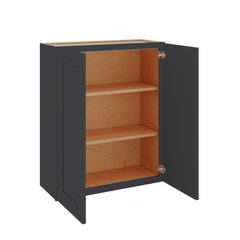 Modernform Cabinet Onyx Black Shaker 30" W X 36" H X 12" D Double Door Wall Cabinet