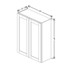 Fabuwood Allure Galaxy Dove 30" W X 39" H X 12" D Double Door Wall Cabinet