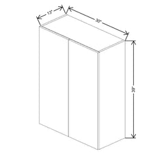 Fabuwood Ovela Catalina Ice Cream 1 30" W X 39" H X 13" D Double Door Wall Cabinet