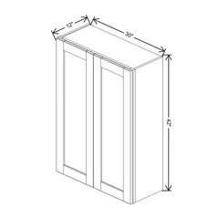 J&K Almond S2 Double Door Wall Cabinet - 30" W x 42" H