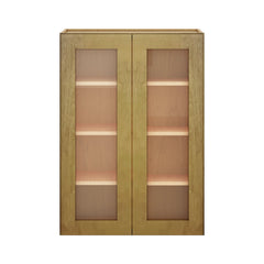 Modernform Cabinet Natural Shaker 30" W X 42" H X 12" D Double Glass Door Wall Cabinet