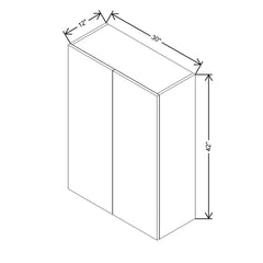 CNC Country Oak Honey 30" W X 42" H Double Door Wall Cabinet