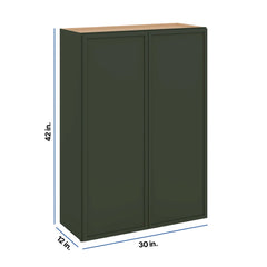 Modernform Cabinet Slim Sage Green 30" W X 42" H X 12" D Double Door Wall Cabinet