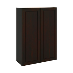 J&K Espresso K8 Double Door Wall Cabinet - 30" W x 42" H