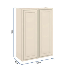 J&K Pearl Glazed H9 Double Door Wall Cabinet - 30" W x 42" H