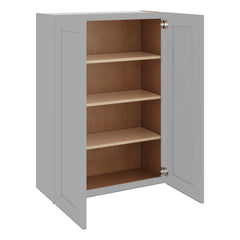 J&K Castle Grey S5 Double Door Wall Cabinet - 30" W x 42" H