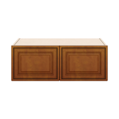 J&K Mocha Glazed K10 Refrigerator Wall Cabinet - 33" W x 12" H x 27" D