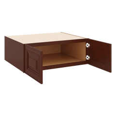J&K Mahogany J5 Refrigerator Wall Cabinet - 33" W x 12" H x 27" D