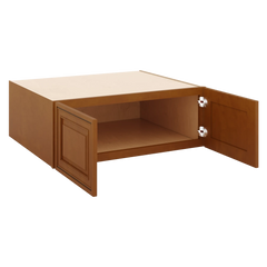 J&K Mocha Glazed K10 Refrigerator Wall Cabinet - 33" W x 12" H x 27" D