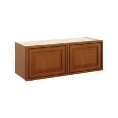 J&K Mocha Glazed K10 Double Door Wall Cabinet - 33" W x 12" H