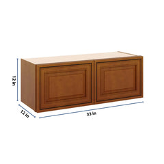 J&K Mocha Glazed K10 Double Door Wall Cabinet - 33" W x 12" H