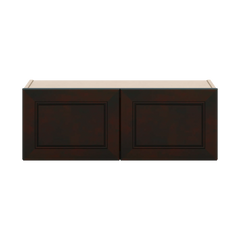 J&K Espresso K8 Double Door Wall Cabinet - 33" W x 12" H
