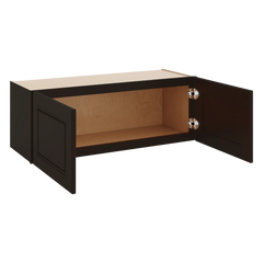 J&K Espresso K8 Double Door Wall Cabinet - 33" W x 12" H