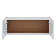 J&K White Shaker S8 Double Door Wall Cabinet - 33" W x 12" H