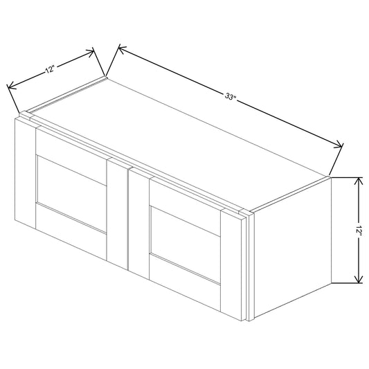 Fabuwood Allure Luna Kona Wall 33"W x 12"H Shaker Cabinet